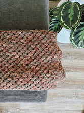 Load image into Gallery viewer, Brown/green knit throw blanket
