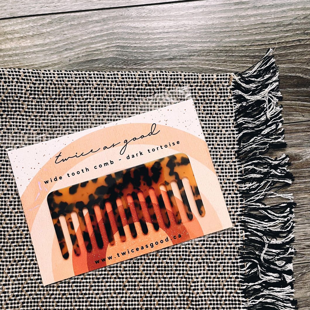 wide tooth comb - dark tortoise