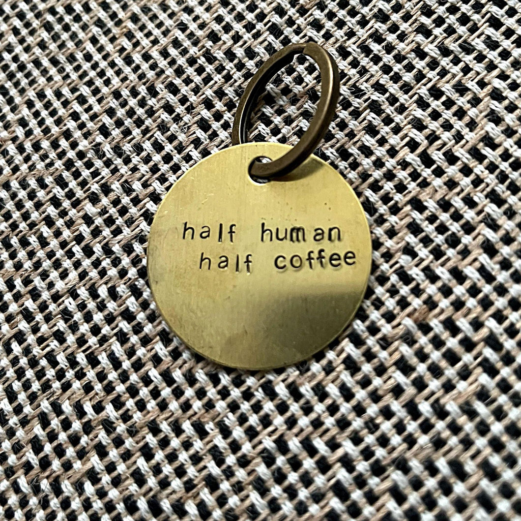 half human half coffee - keychain