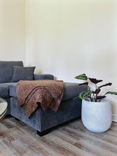 Load image into Gallery viewer, Brown/green knit throw blanket
