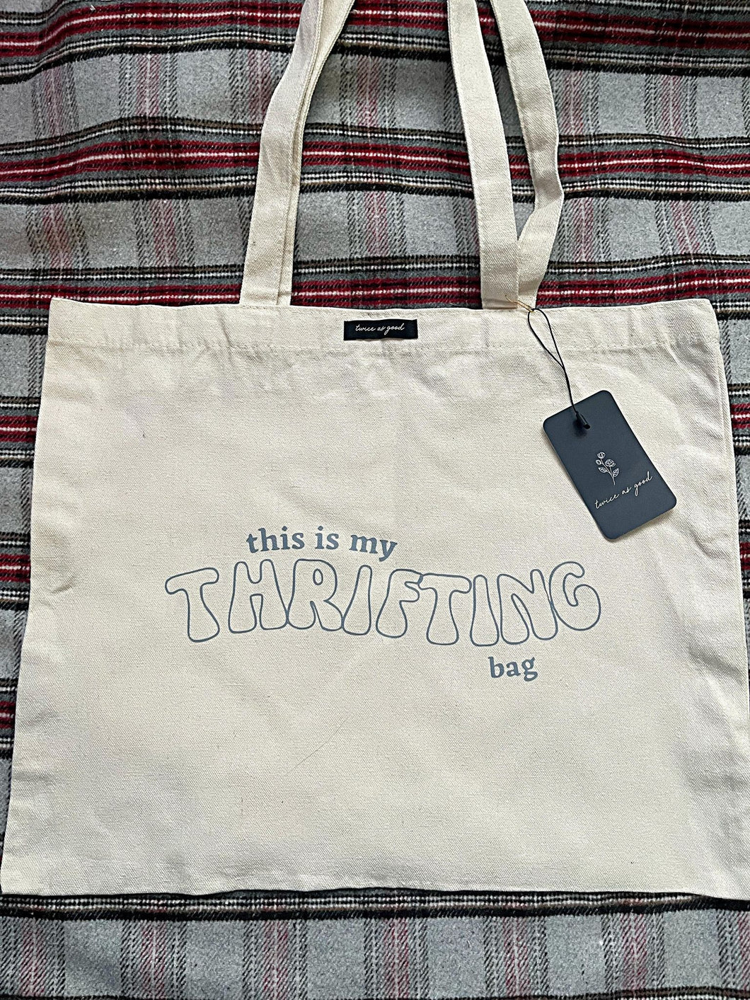 this is my thrifting bag - tote bag