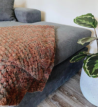 Load image into Gallery viewer, Brown/green knit throw blanket
