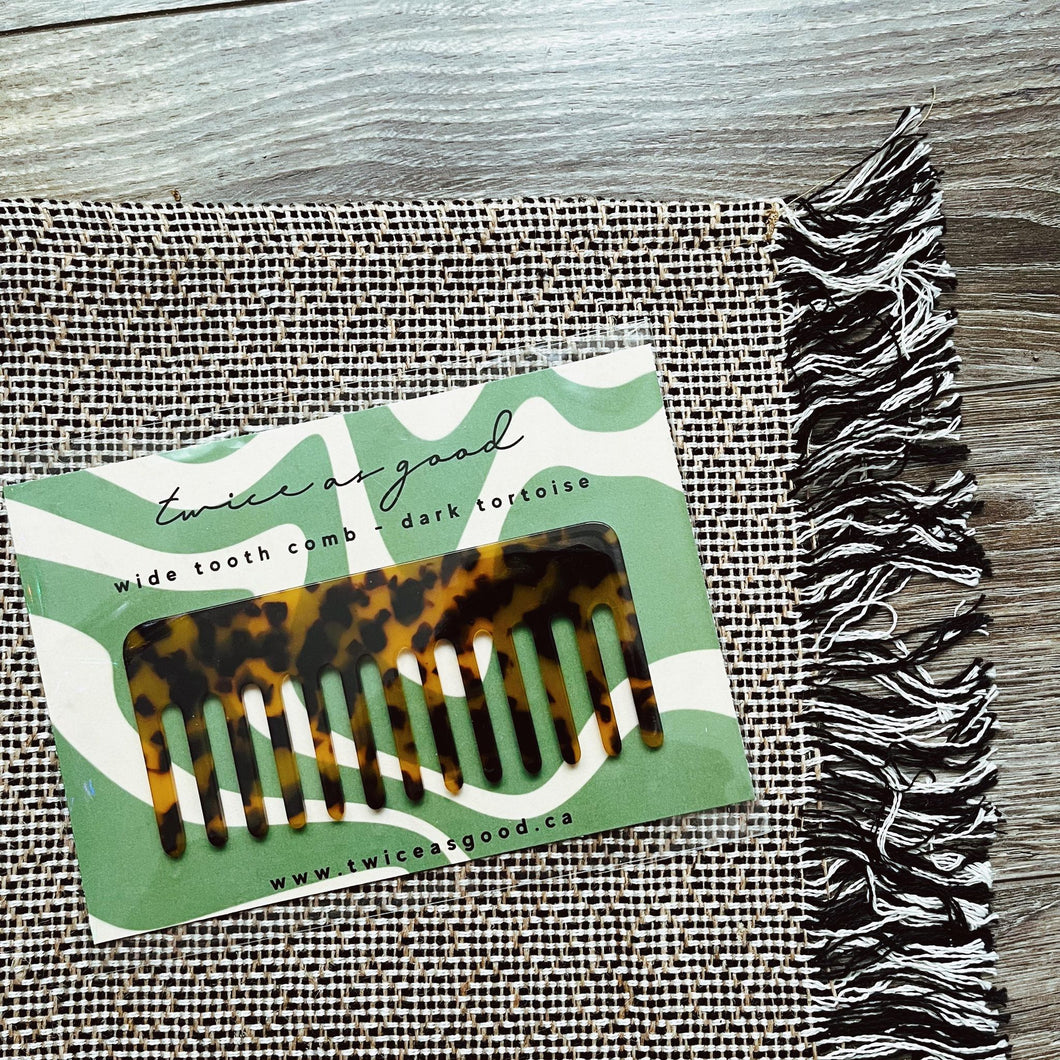 wide tooth comb - dark tortoise