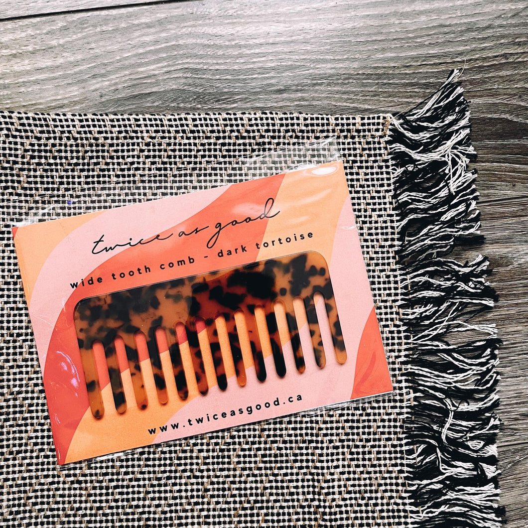wide tooth comb - dark tortoise