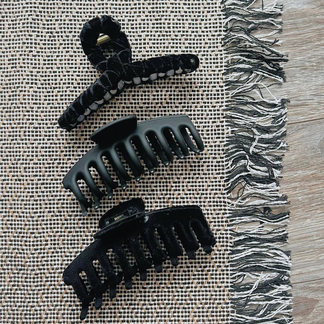 LARGE claw clip trio