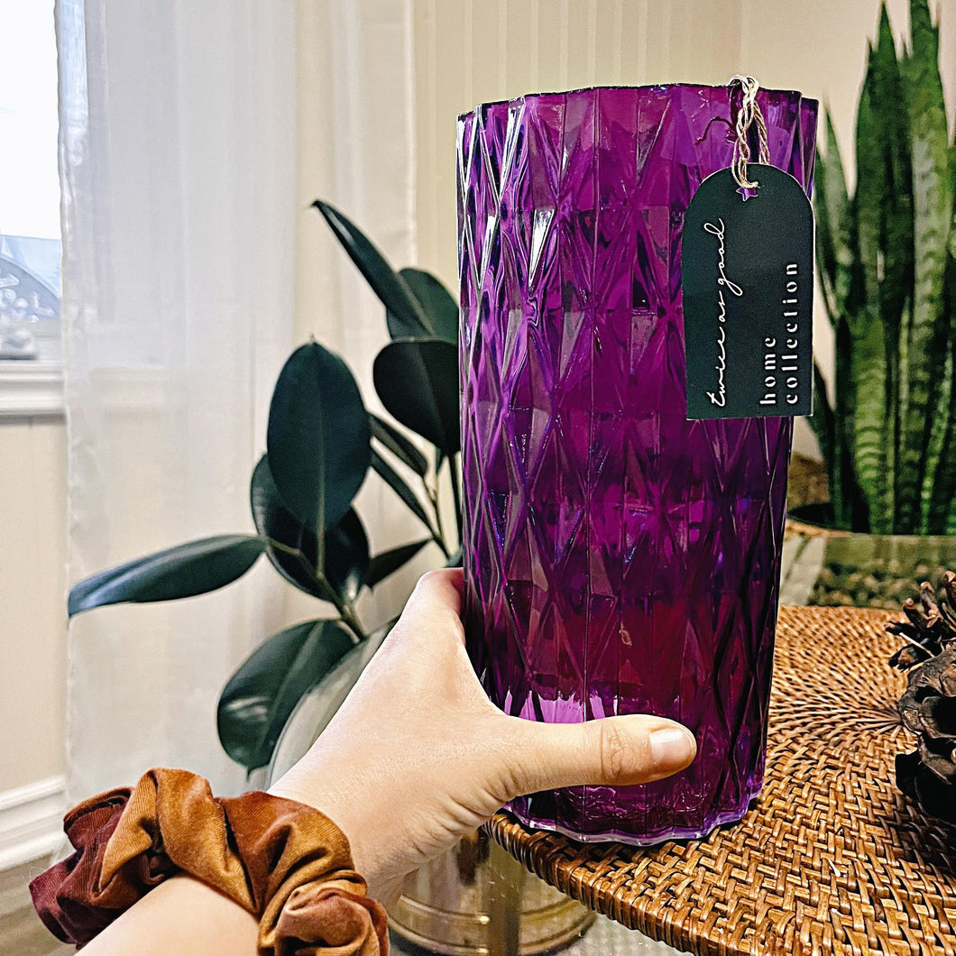 Large colored glass vase