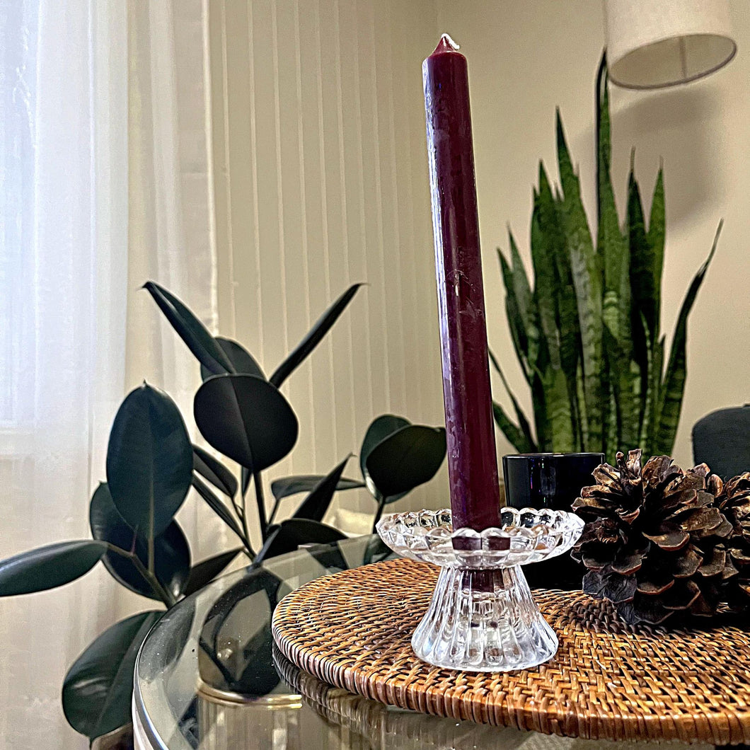 Glass taper candle holder