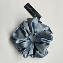 Load image into Gallery viewer, Dusty blue satin scrunchie - oversized
