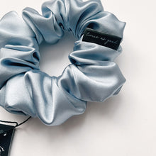 Load image into Gallery viewer, Dusty blue satin scrunchie - classic
