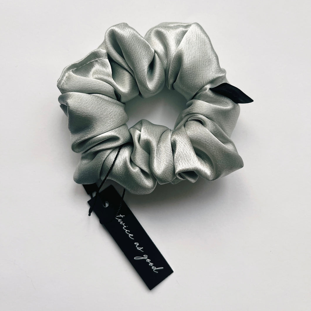 Sage satin scrunchie - classic