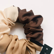 Load image into Gallery viewer, Brown colour block scrunchie - classic
