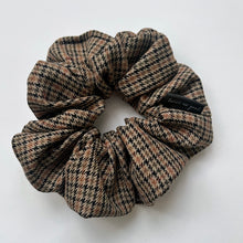 Load image into Gallery viewer, Brown plaid scrunchie - oversized
