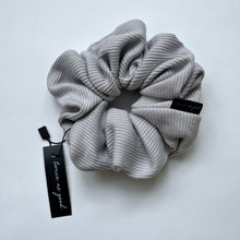 Load image into Gallery viewer, Grey ribbed knit scrunchie - oversized
