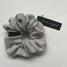 Load image into Gallery viewer, Grey ribbed knit scrunchie - classic
