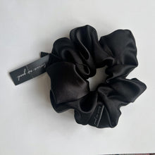 Load image into Gallery viewer, Black satin scrunchie - oversized
