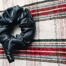 Load image into Gallery viewer, Charcoal satin scrunchie - classic
