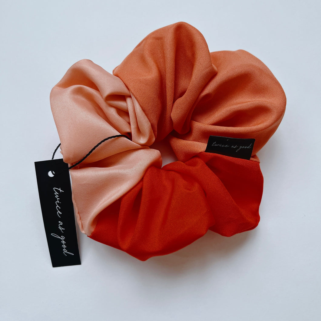 Peachy colour block scrunchie - oversized