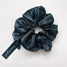 Load image into Gallery viewer, Charcoal satin scrunchie - oversized
