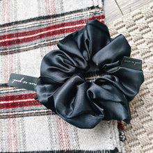 Load image into Gallery viewer, Charcoal satin scrunchie - oversized
