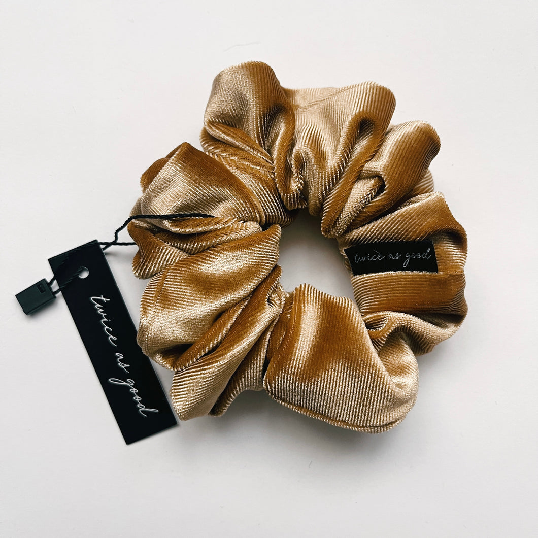 Golden velour scrunchie - classic