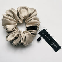 Load image into Gallery viewer, Champagne satin scrunchie - classic
