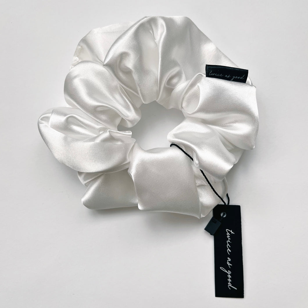 Coconut satin scrunchie - oversized