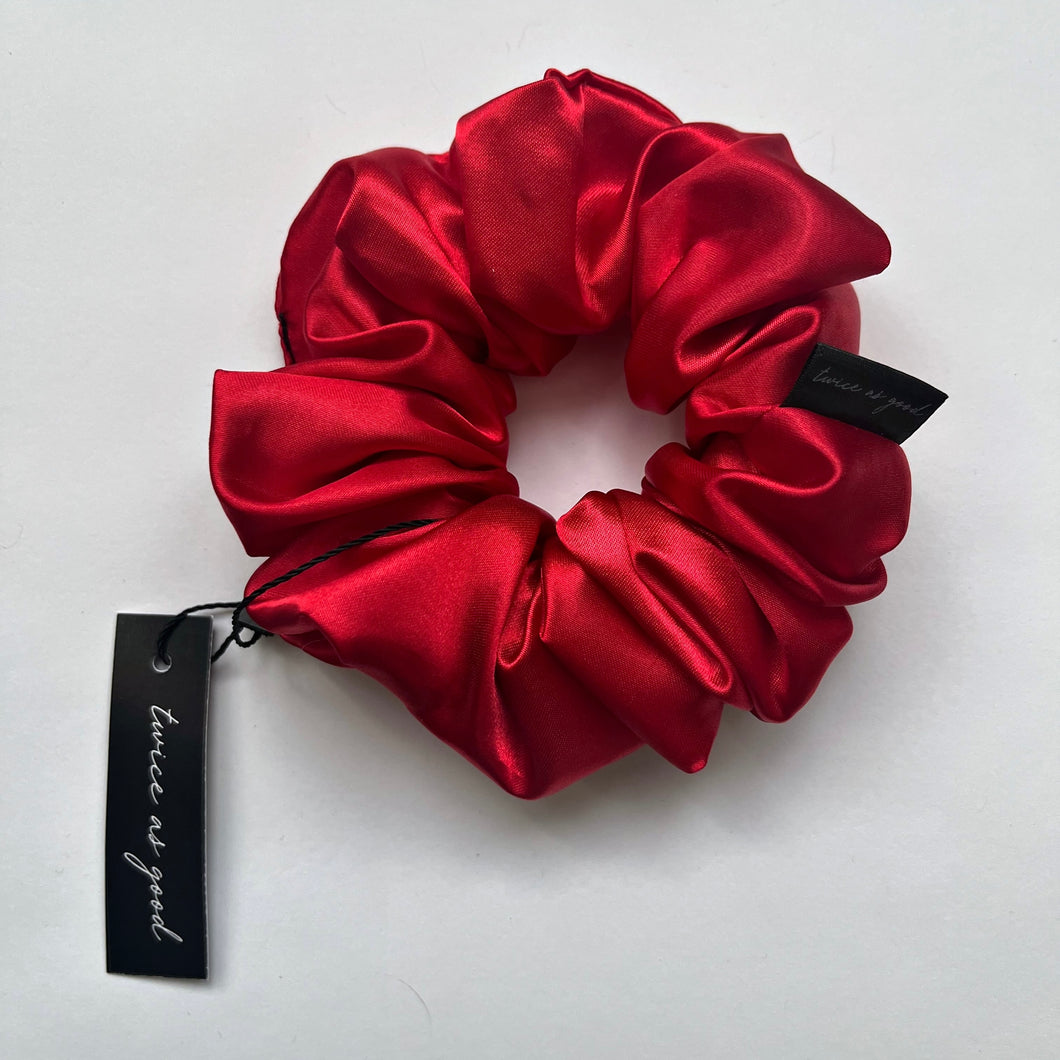 Cherry satin scrunchie - oversized