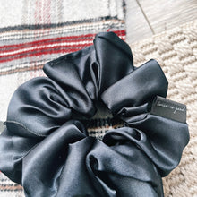 Load image into Gallery viewer, Charcoal satin scrunchie - oversized
