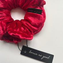 Load image into Gallery viewer, Red velvet scrunchie - classic
